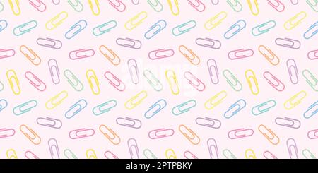 Colorful paper clips seamless repeat pattern background Stock Vector