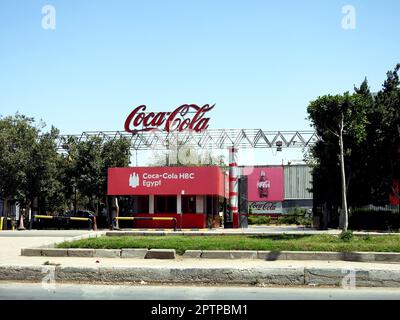 Cairo, Egypt, April 24 2023: CoCaCola Coca Cola HBC Coca-Cola Hellenic Bottling Company, Operating one of the largest soft drink operations in Egypt, Stock Photo