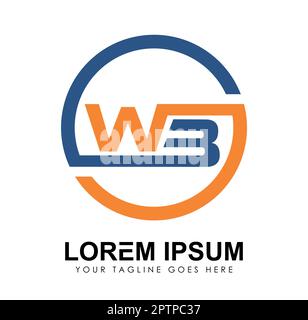 Monogram Logo Vector Initial Letters WB Stock Vector