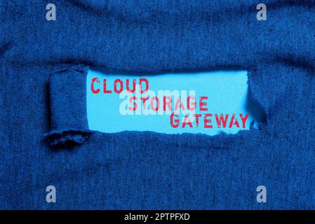 Inspiration showing sign Cloud Storage Gateway, Business concept Server which resides at the customer premises Stock Photo