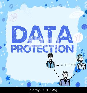 Hand writing sign Data Protection, Business approach legal control over access and use of data stored in computer Stock Photo