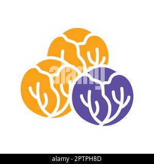 Brussels sprouts isolated vector glyph icon Stock Vector