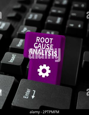 Conceptual display Root Cause Analysis, Business concept Method of Problem Solving Identify Fault or Problem Stock Photo