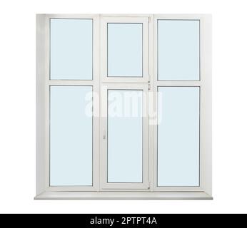 Modern stylish big window isolated on white Stock Photo