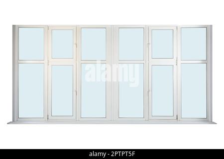 Modern stylish big windows isolated on white Stock Photo