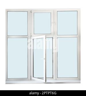 Modern stylish big window isolated on white Stock Photo