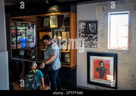 Johannesburg, South Africa. 27th Apr, 2023. Tourists visit the Nelson Mandela National Museum in Soweto, Johannesburg, South Africa, April 27, 2023. Credit: Shiraaz Mohamed/Xinhua/Alamy Live News Stock Photo