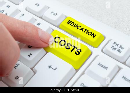 Writing displaying text Education Costs. Conceptual photo amounts paid ...