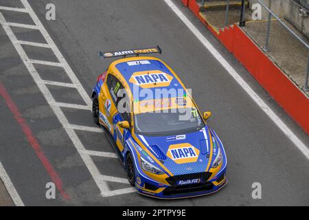 A Birdseye view of the NAPA racing uk Motorbase Performance BTCC 2023 Brands Hatch Stock Photo