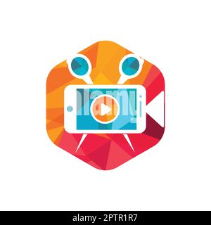 Movie film editor vector logo design. Video editing logo concept. Stock Vector