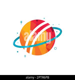 Cricket planet vector logo design. Stock Vector
