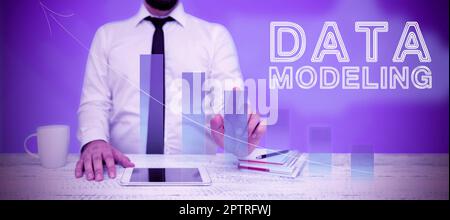 Conceptual display Data Modeling, Word for process of transferring data between data storage systems Stock Photo
