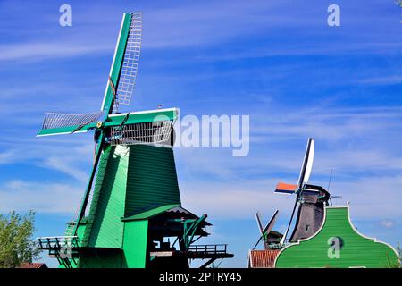 The Zaanse Schans houses seven museums — the Weavers House, the Cooperage, the Jisper House, Zaan Time Museum, Albert Heijn Museum Shop and the Bakery Stock Photo