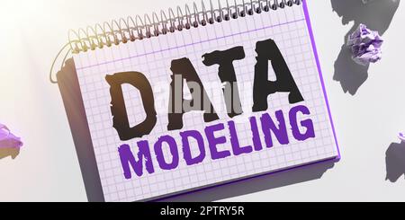 Conceptual caption Data Modeling, Internet Concept process of transferring data between data storage systems Stock Photo