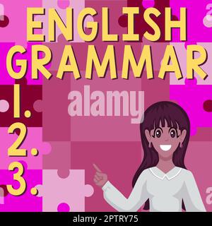 Text showing inspiration English Grammar, Concept meaning courses cover all levels of speaking and writing in english Stock Photo