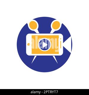 Movie film editor vector logo design. Video editing logo concept. Stock Vector