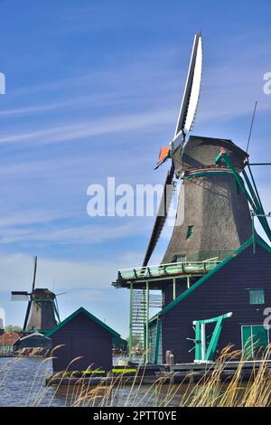 The Zaanse Schans houses seven museums — the Weavers House, the Cooperage, the Jisper House, Zaan Time Museum, Albert Heijn Museum Shop and the Bakery Stock Photo