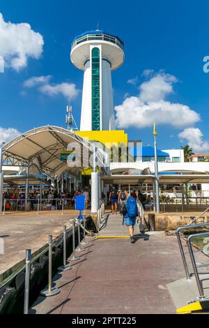 Ultramar ferry terminal at Puerto Juarez, Cancun, Quintana Roo, Yuucatan Peninsula, Mexico Stock Photo