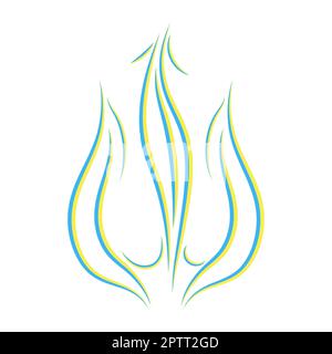 Modern Ukrainian Trident Icon Isolated on White Background. Stock Vector
