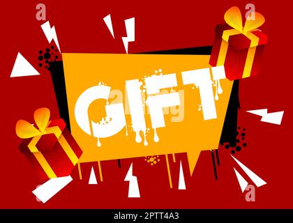 Gift. Graffiti tag. Stock Vector