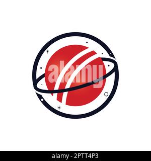 Cricket planet vector logo design. Stock Vector