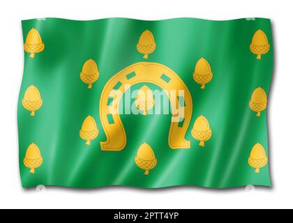 Rutland County flag, United Kingdom waving banner collection. 3D illustration Stock Photo