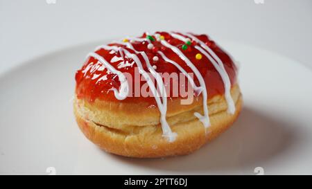 Hanukkah celebration concept. Tasty donuts Stock Photo