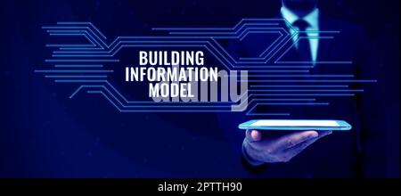 Text caption presenting Building Information Model, Business idea process of adding structure to real property Stock Photo