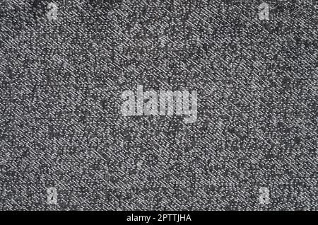 Black and white wool fabric for background. Heather backdrop pattern image Stock Photo
