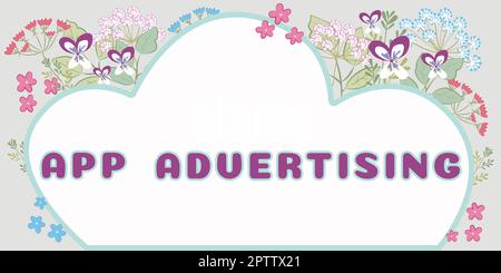 Sign displaying App Advertising, Business concept developers get paid to serve advertisements in mobile app Stock Photo