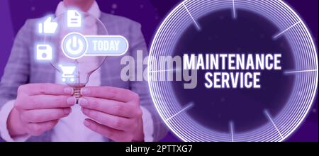 Handwriting text Maintenance Service, Word for Keep a Product Service in Good Operating Condition Stock Photo