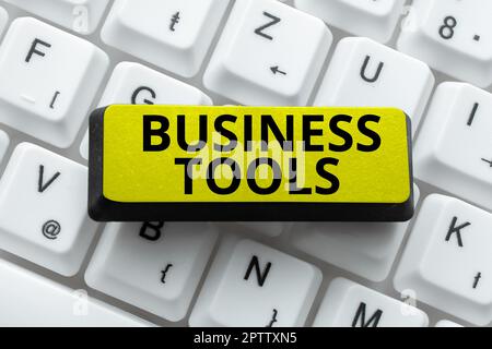 Text caption presenting Business Tools, Word for Marketing Methodologies Processes and Technologies use Stock Photo