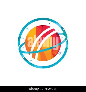 Cricket planet vector logo design. Stock Vector