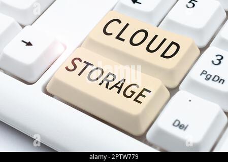 Inspiration showing sign Cloud Storage, Business concept computing connect devices to cloud data on remote storage Stock Photo