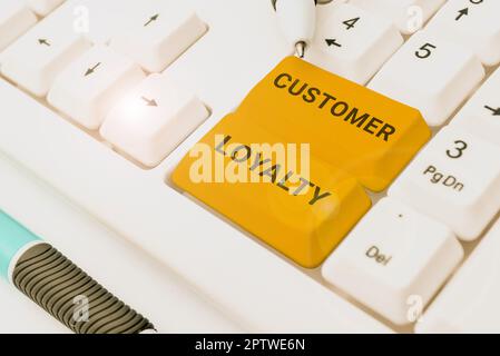 Text caption presenting Customer Loyalty, Internet Concept buyers adhere to positive experience and satisfaction Stock Photo