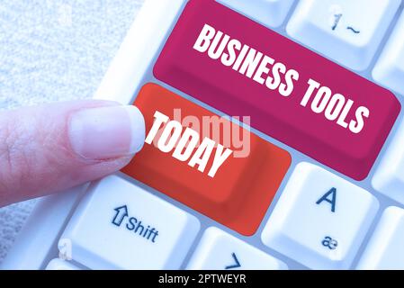 Text caption presenting Business Tools, Word Written on Marketing Methodologies Processes and Technologies use Stock Photo