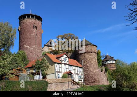 historische Trendelburg in der gleichnamigen Stadt, Hessen, Deutschland Stock Photo