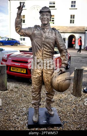 Niki Lauda statue. Austrian Formula 1 world motor sport racing champion Stock Photo
