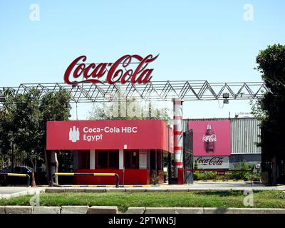 Cairo, Egypt, April 24 2023: CoCaCola Coca Cola HBC Coca-Cola Hellenic Bottling Company, Operating one of the largest soft drink operations in Egypt, Stock Photo