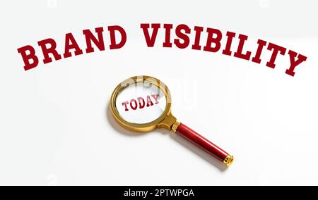Text caption presenting Brand Visibility, Business concept frequency at which showing see your brand in search results Stock Photo