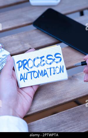 Handwriting text Process Automation, Conceptual photo the use of technology to automate business actions Stock Photo