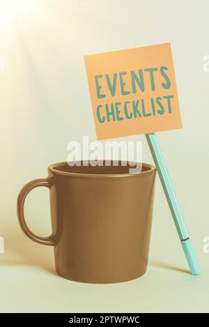 Text showing inspiration Events Checklist, Business approach invaluable tool for successfully managing your affair Stock Photo