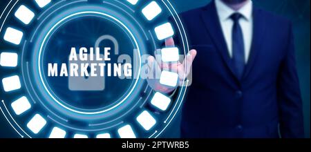 Inspiration showing sign Agile Marketing, Word for focusing team efforts that deliver value to the endcustomer Stock Photo
