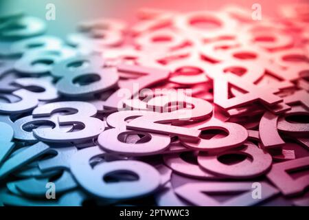 Mathematics abstract background made with solid numbers - Closeup view Stock Photo