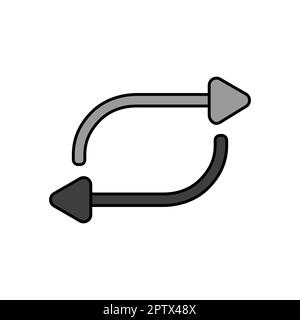 Repeat button color vector flat grayscale icon. Music sign. Graph symbol for music and sound web site and apps design, logo, app, UI Stock Photo