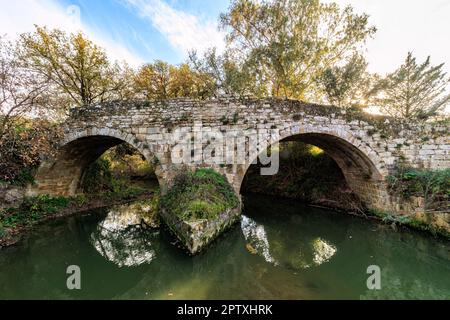 Ponte Romano Barumini, Sardinia, Italy, 2022 December. Ancient roman bridge. Stock Photo