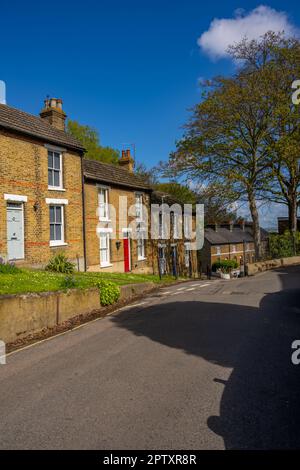 Terraced houses in the Windmill Hill conservation area in Gravesend Kent on a sunny spring morning Stock Photo