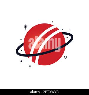 Cricket planet vector logo design. Stock Vector