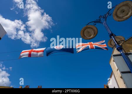 Banners celebrating the coronation in Gravesend Kent Stock Photo