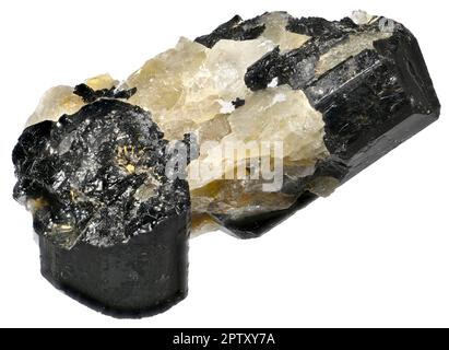 Black Tourmaline / Schorl crystals from Minas Gerais, Brazil Stock Photo